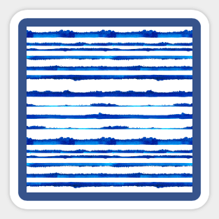 Blue Watercolor Stripes Sticker